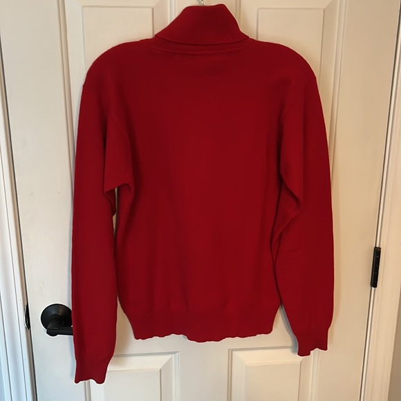 Two Ply Cashmere Red long sleeves turtleneck sweater - Picture 5 of 5
